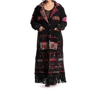 NEW STANDAWT merino wool coat in black/red/pink